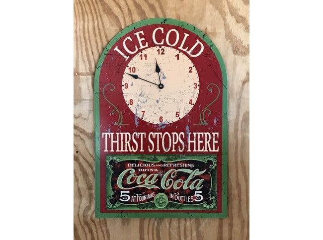 Coca Cola Retro Clock tin metal sign