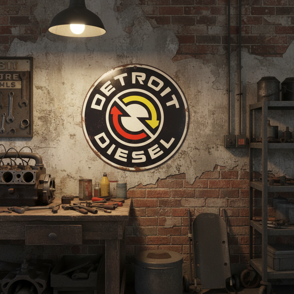Detroit Diesel Metal Sign