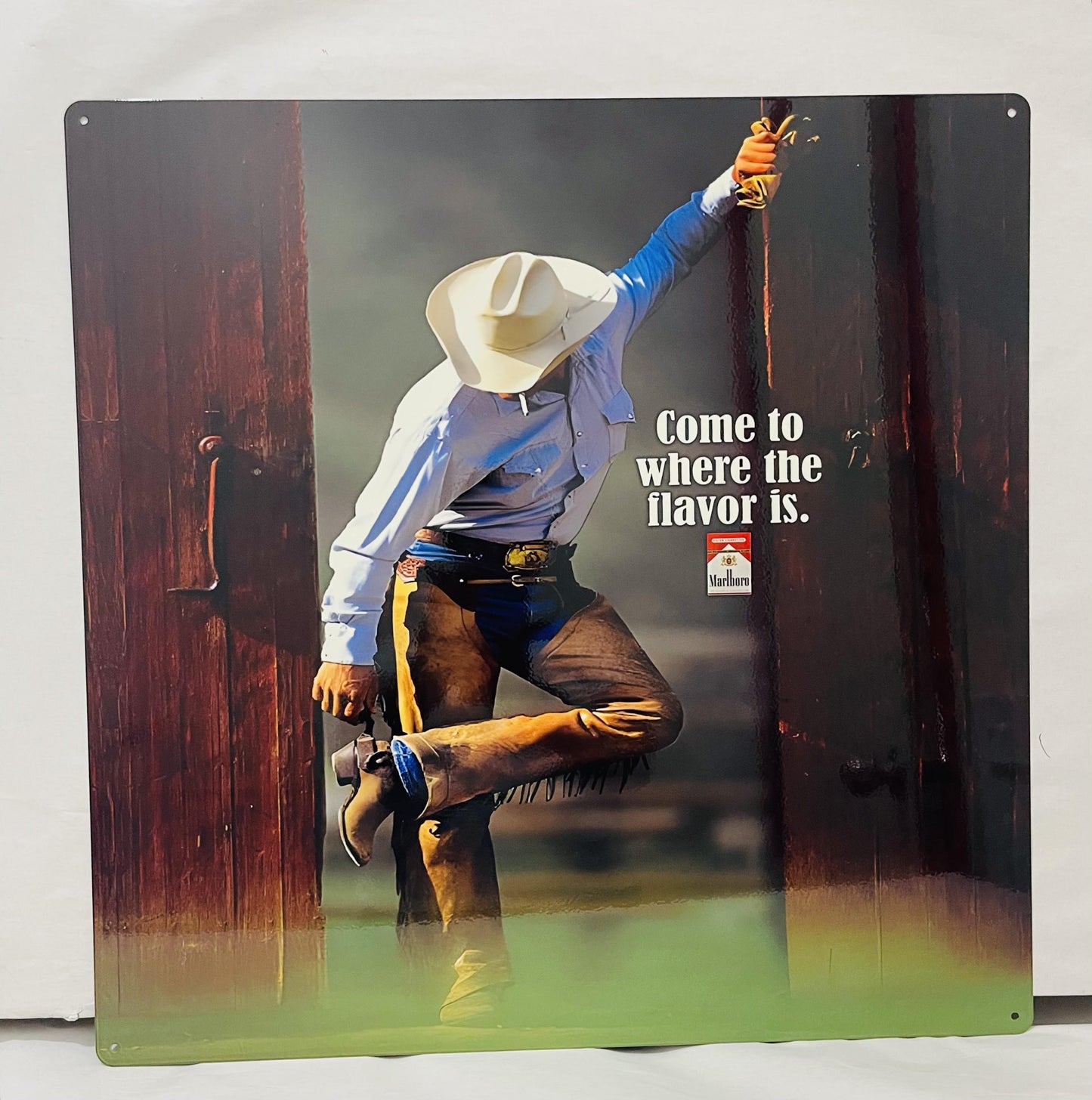Marlboro Cowboy tin metal sign