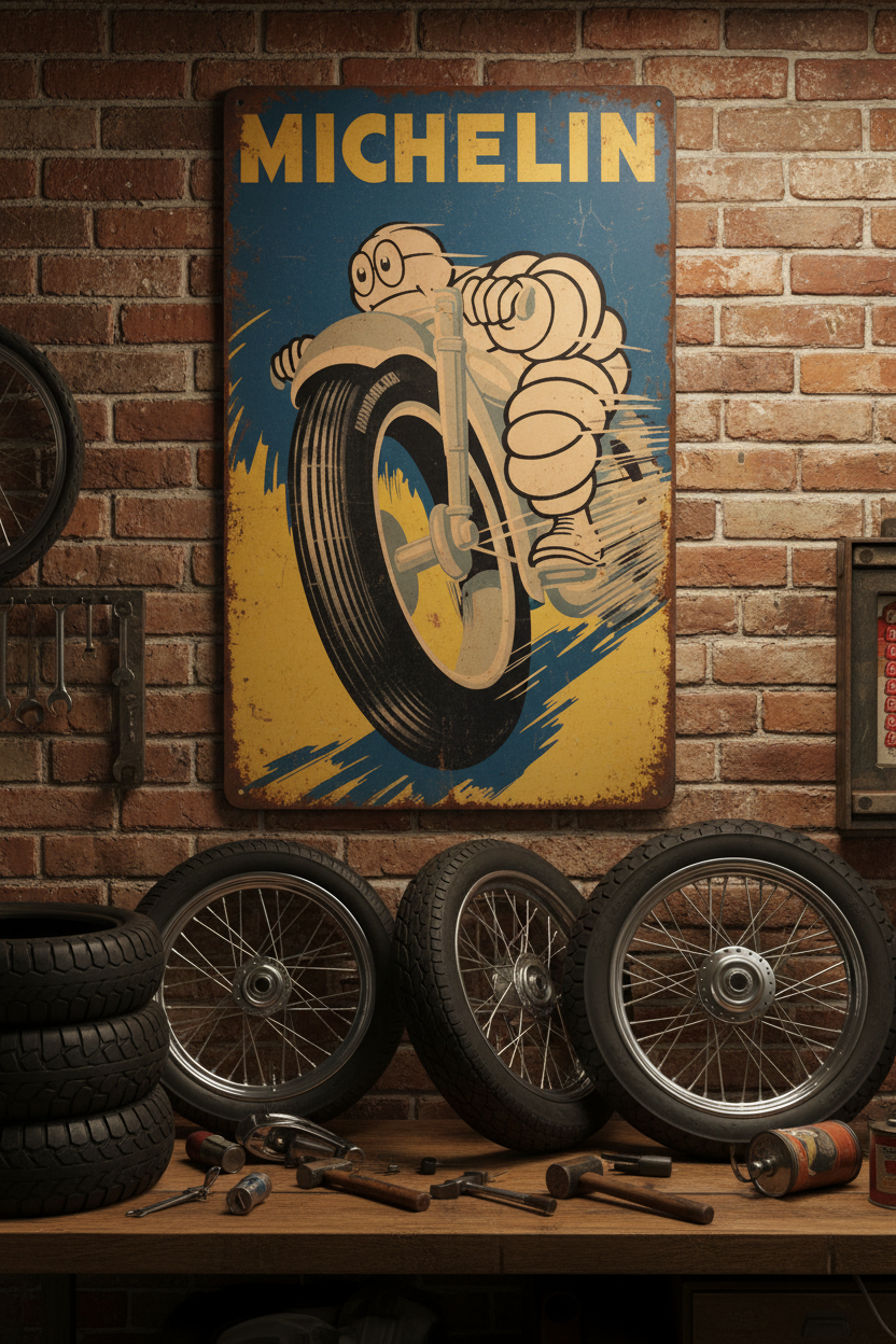 Michelin tin metal sign