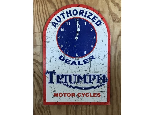 Triumph Retro Clock tin metal sign
