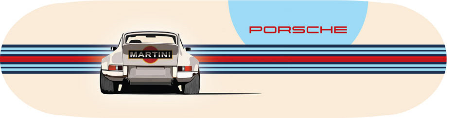 Martini Porsche Skateboard Wall Decor