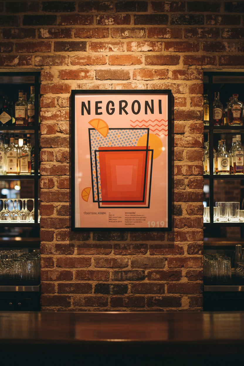 Negroni Retro Wall Print