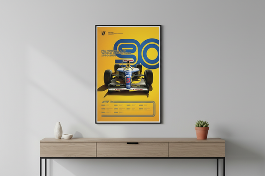 FIA F1 Champions 90 - 99 Wall Print Man Cave Collection (Copy)
