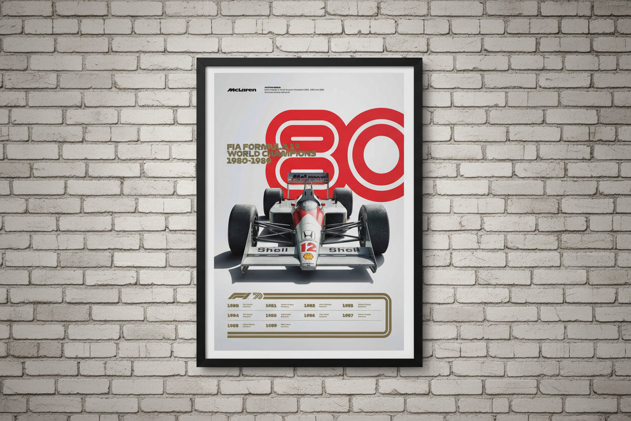 FIA F1 Champions 80 - 89 Wall Print Man Cave Collection