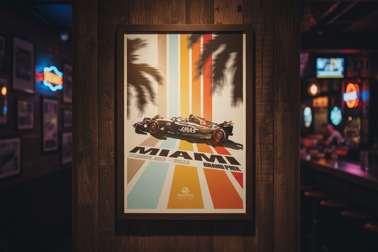 Haas Miami GP F1 Wall Print - F1 Collection