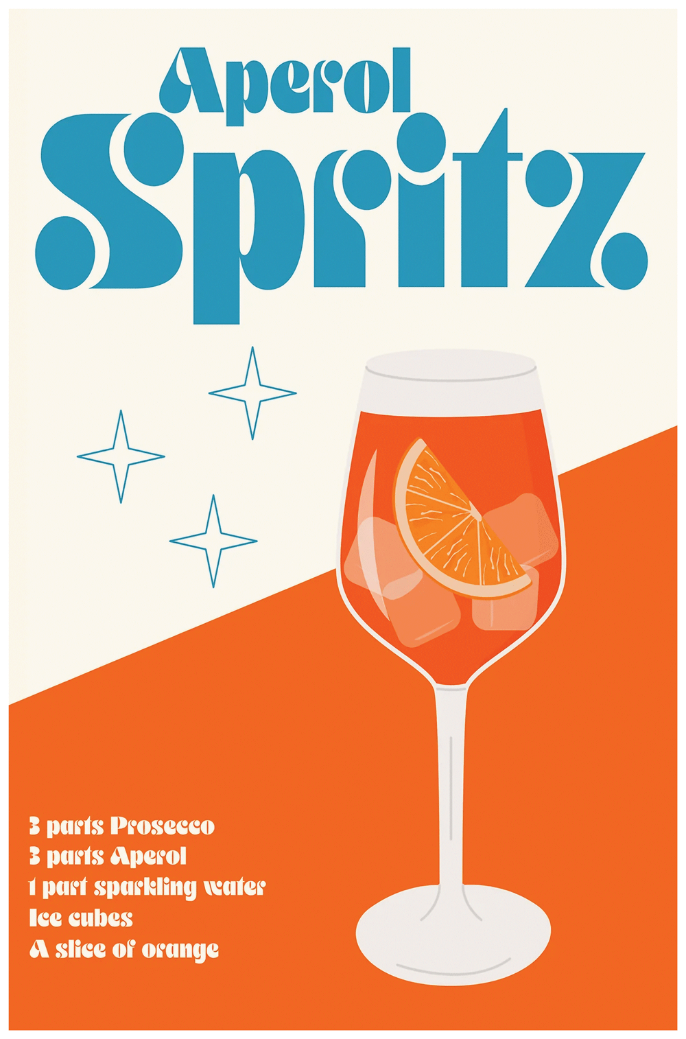 Aperol Spritz Prosecco Art Deco Wall Print