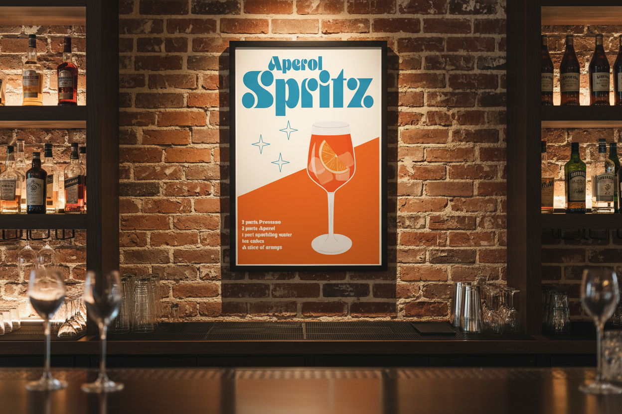 Aperol Spritz Prosecco Art Deco Wall Print