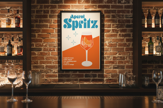 Aperol Spritz Prosecco Art Deco Wall Print