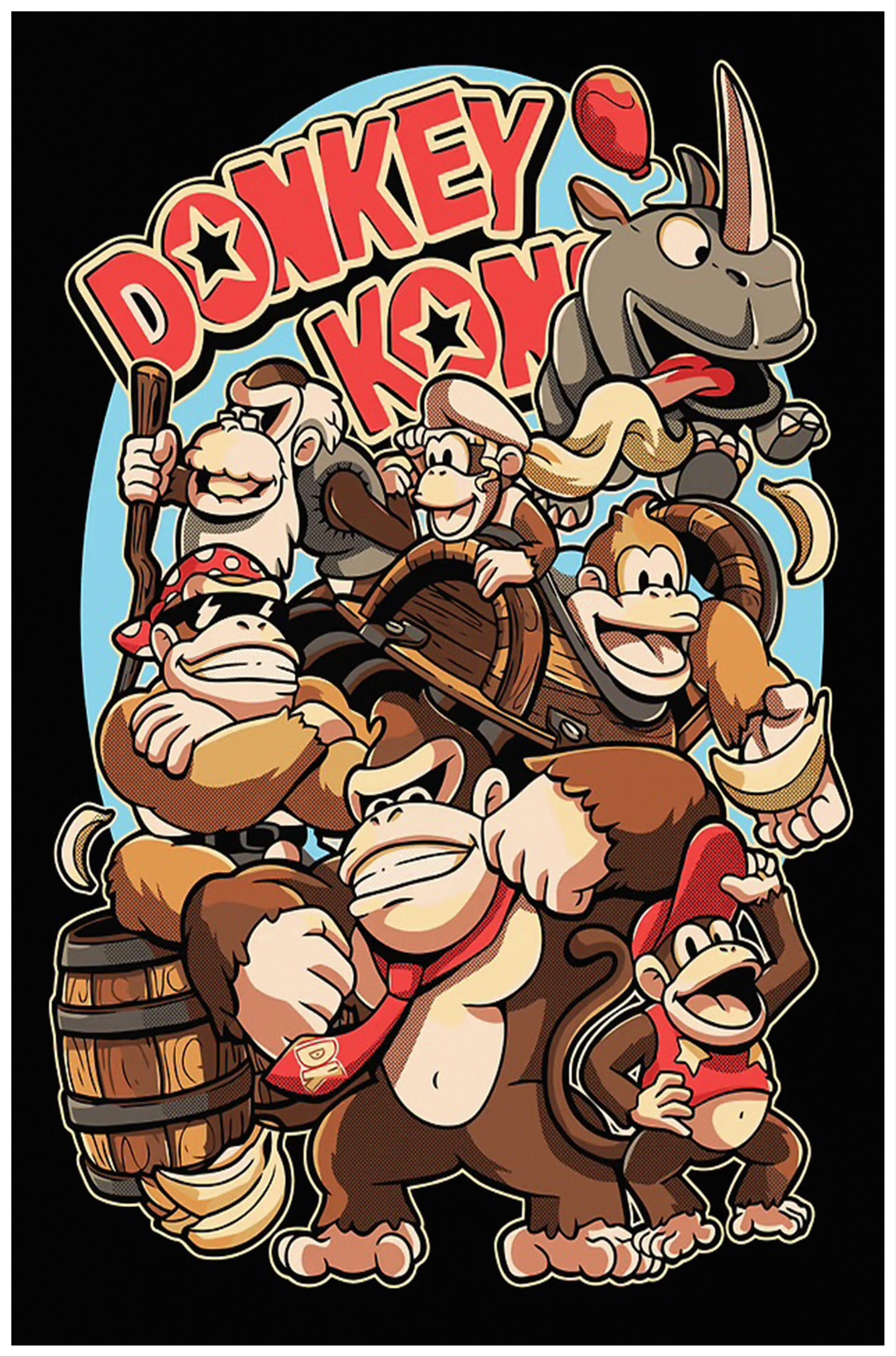 Donkey Kong Characters Poster