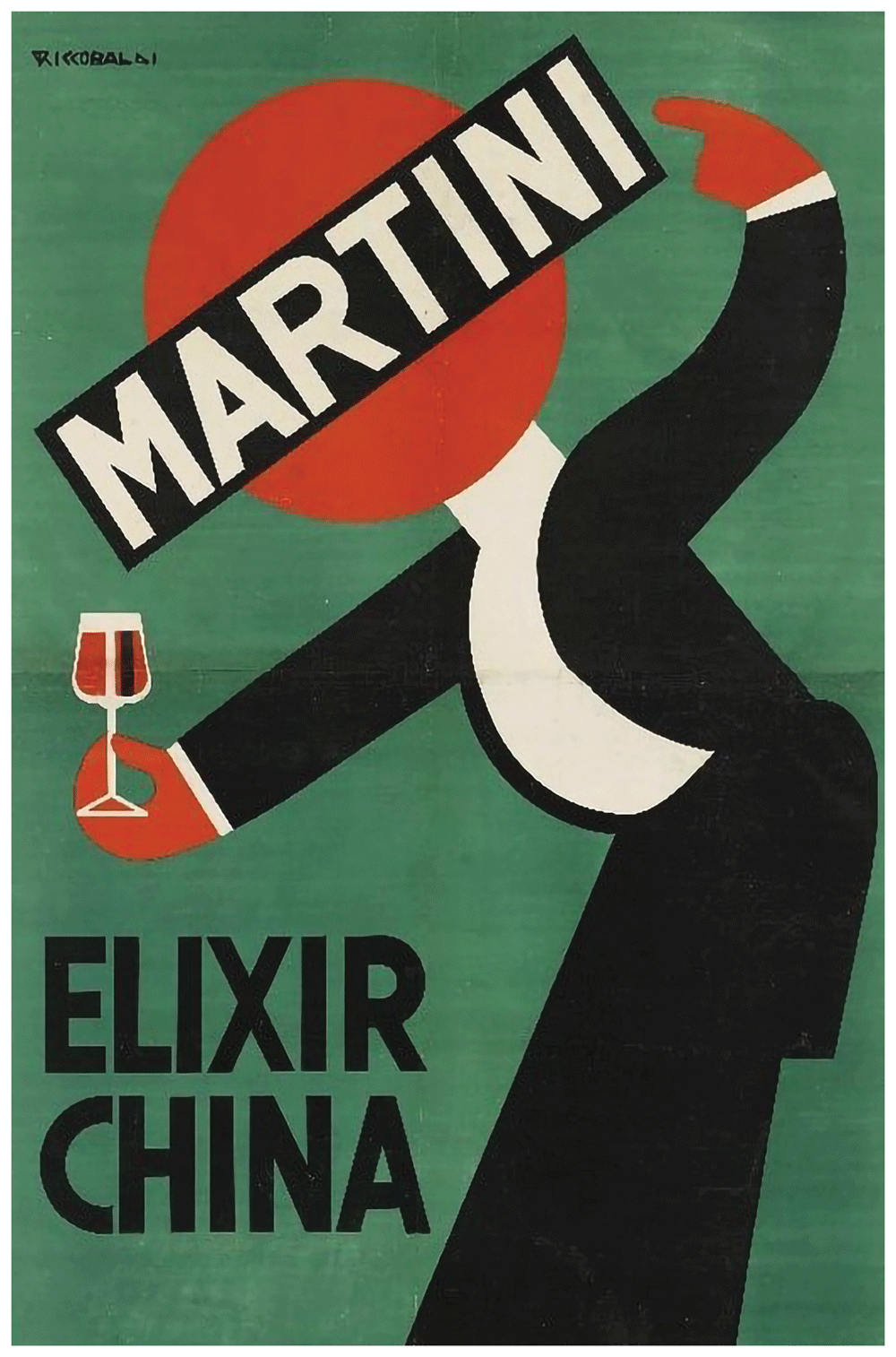 Martini Elixir China Art Deco Wall Print