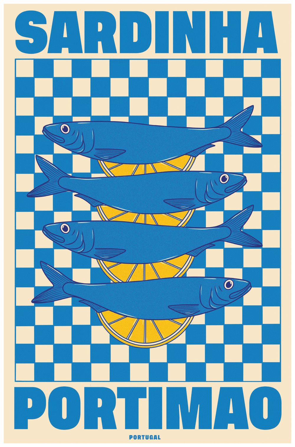 Sardinha Portimao Portugal illustration Wall Print