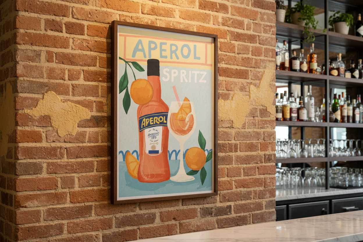 Aperol Spritz Aperitivo Art Deco Wall Print