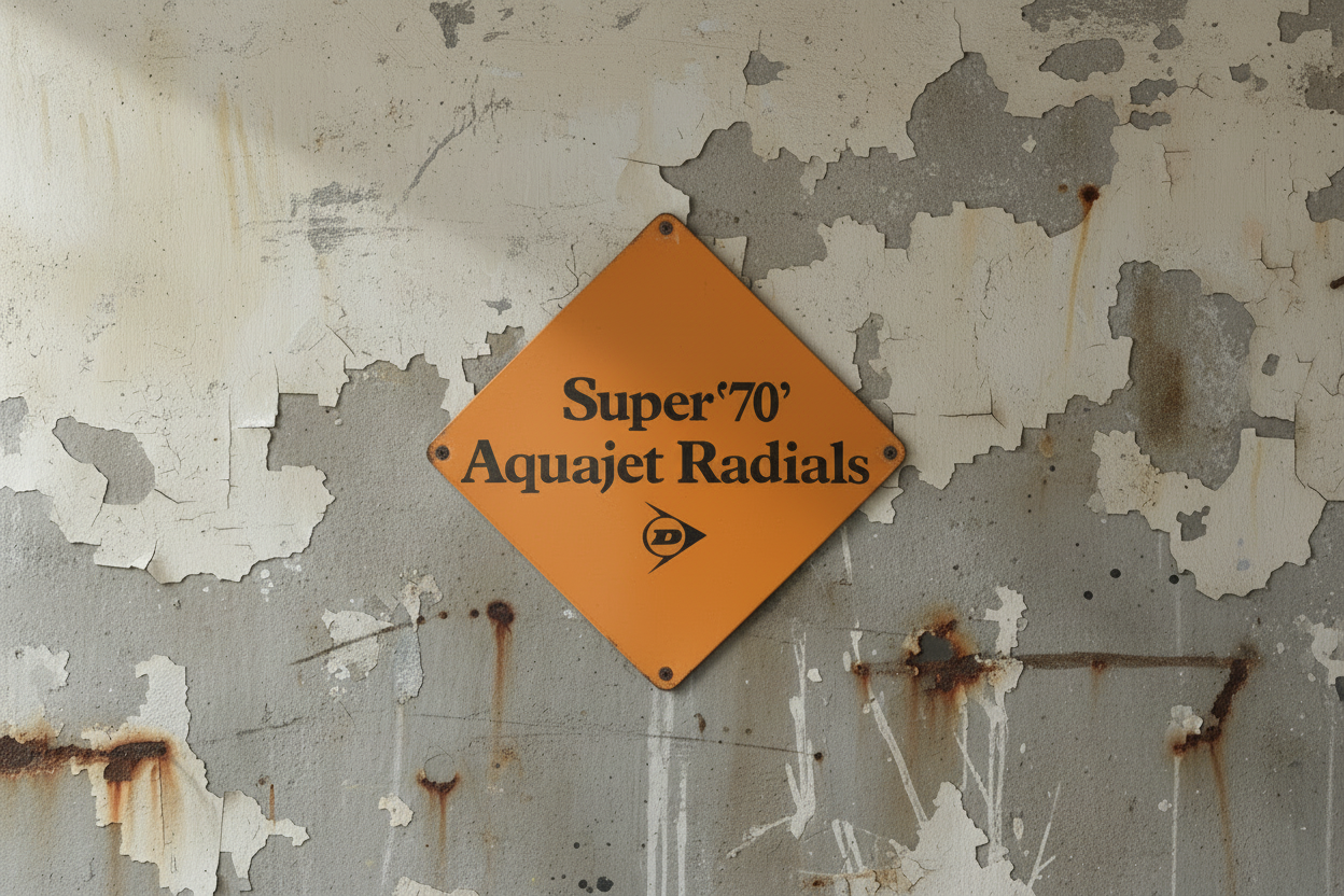 Aquajet Dunlop tin metal sign