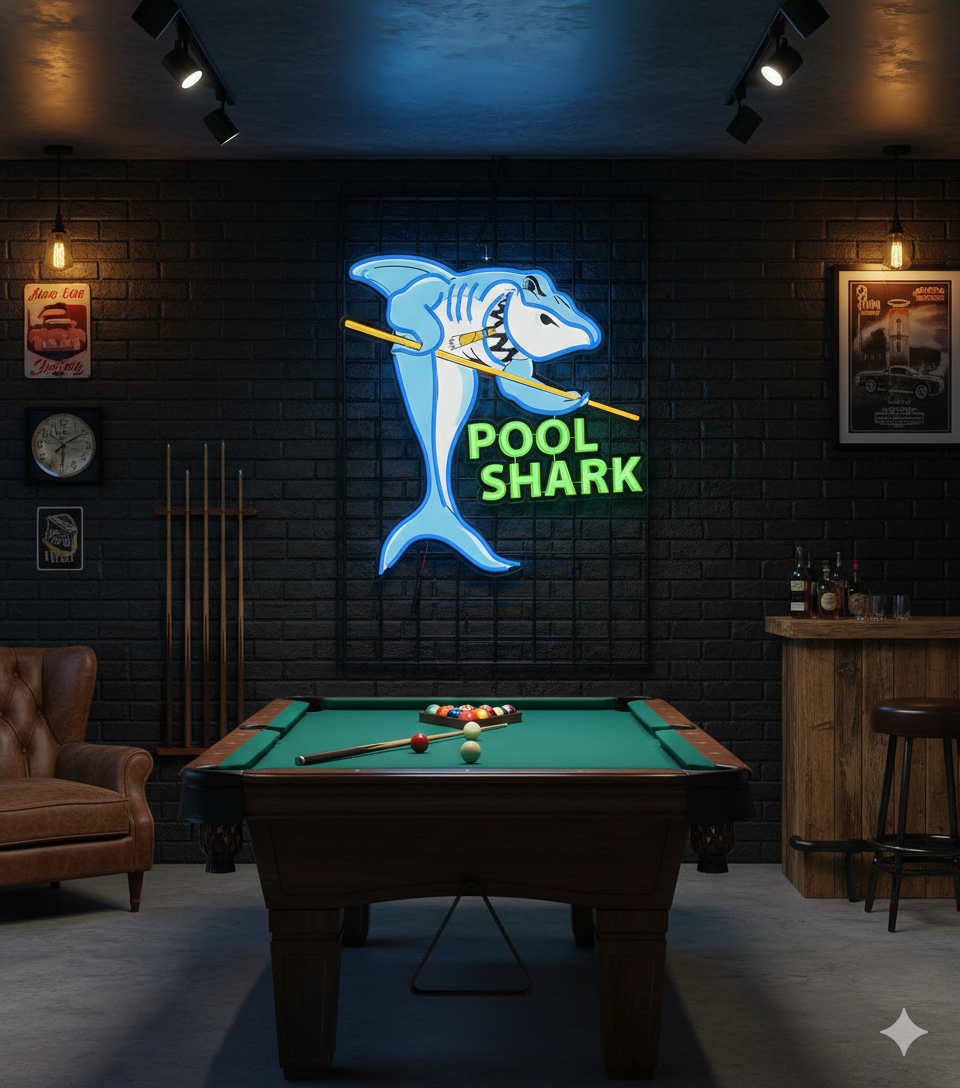 Neon Vintage Retro Led Pool Shark