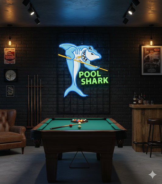 Neon Vintage Retro Led Pool Shark