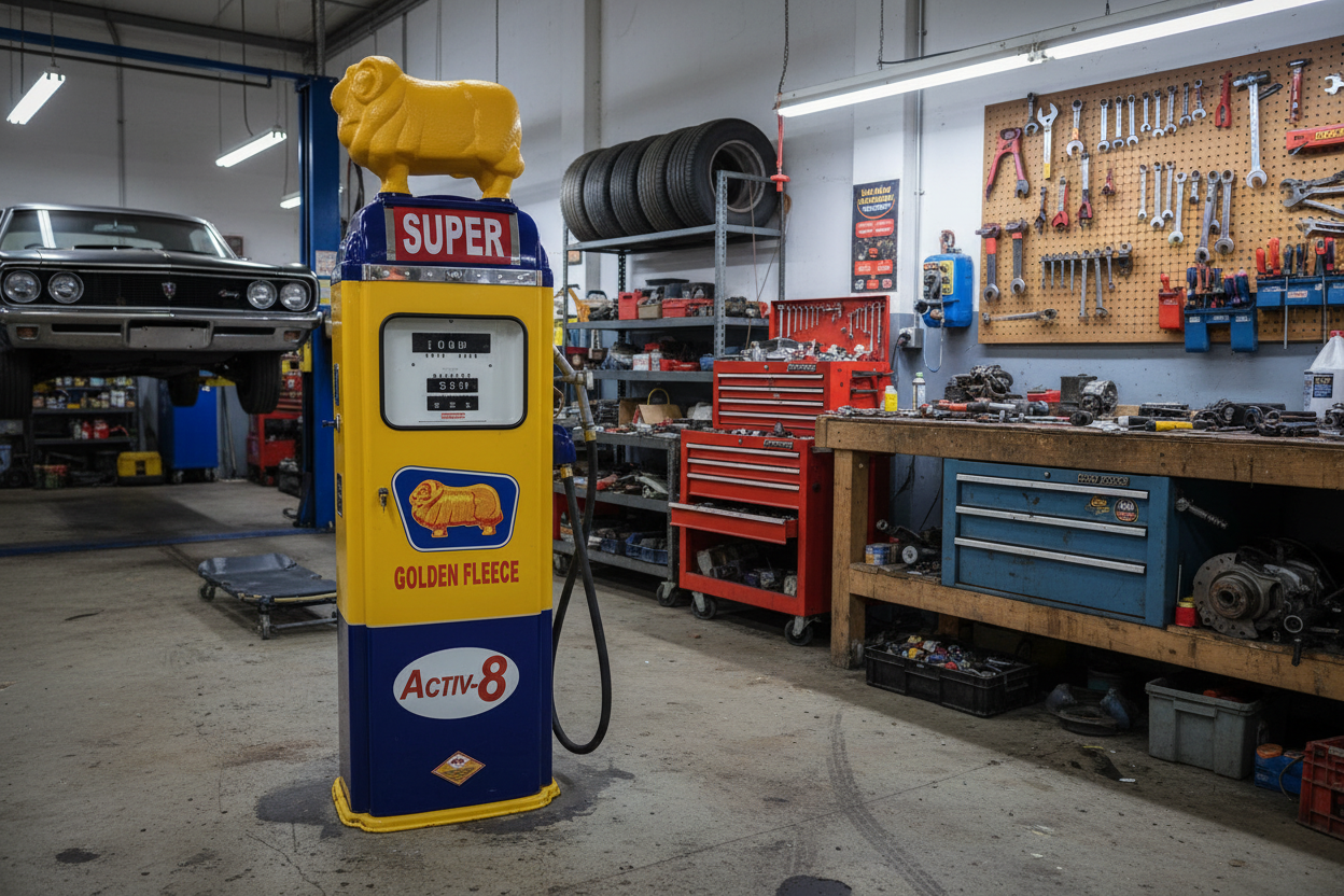 Golden Fleece National 360 two faced petrol bowser