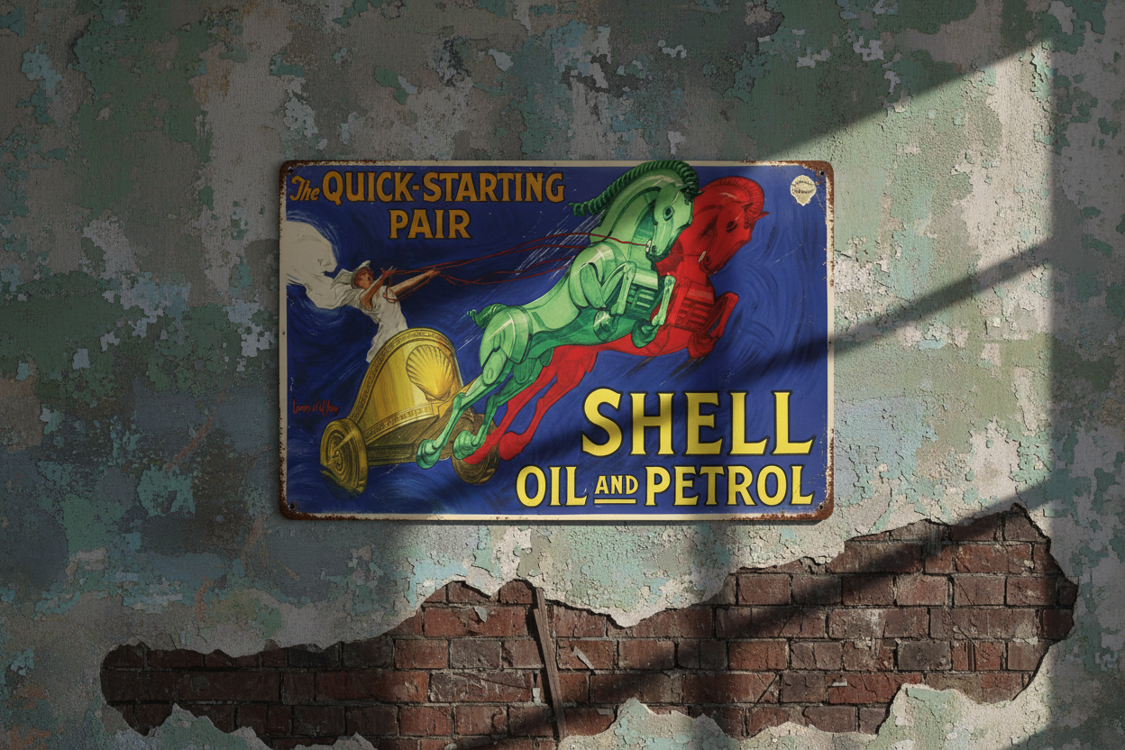 Shell Oil and Petrol Metal Signs
