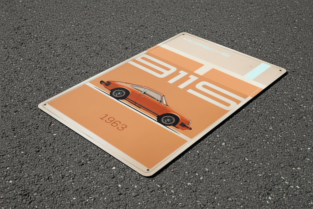 911S Porsche 1963 Metal Sign.
