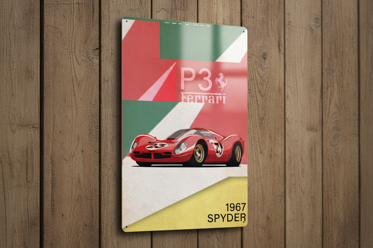 P3 Ferrari 1967 Spyder-Metal Sign