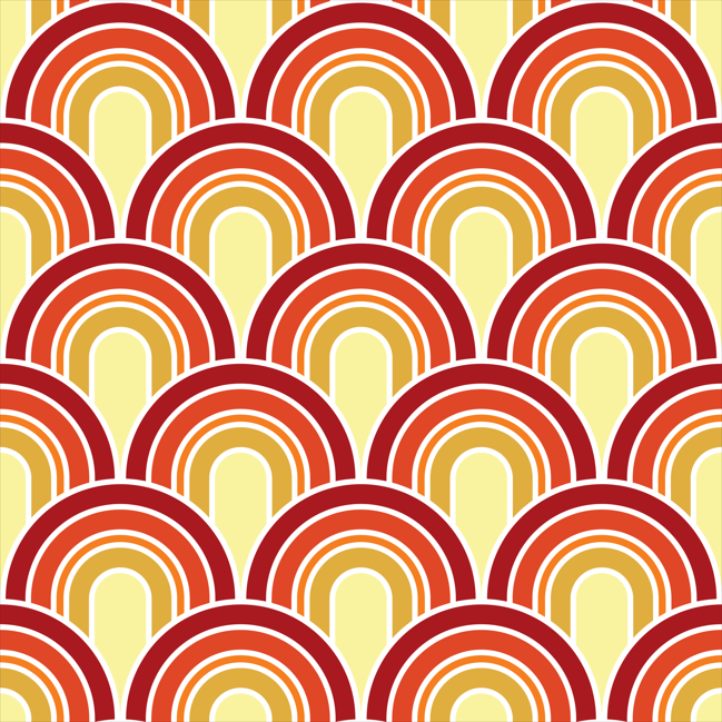 Geometric Red / Orange 80's Wallpaper Old Skool (Copy)