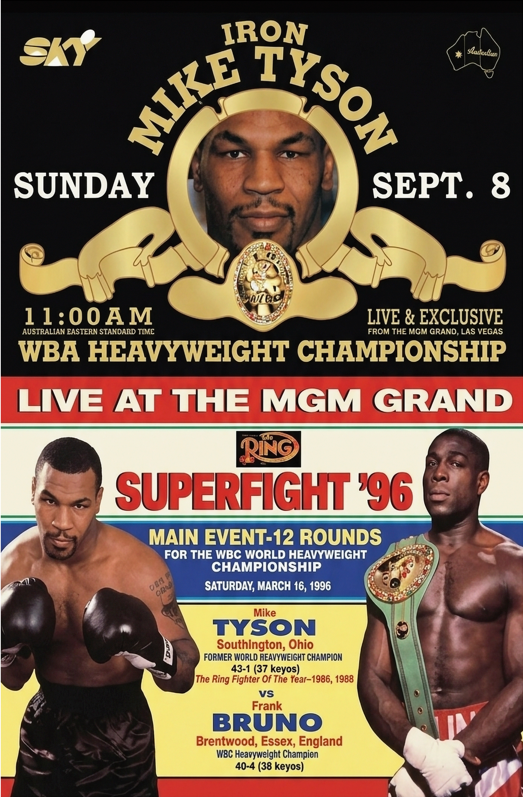 Iron Mike Tyson V Frank Bruno Poster