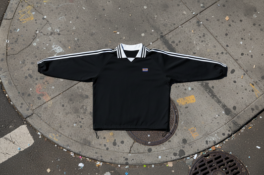 Old Skool Contrast Striped Lapel Collar Sweatshirt