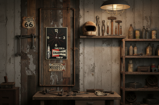 Black Champion Spark Plug Clock