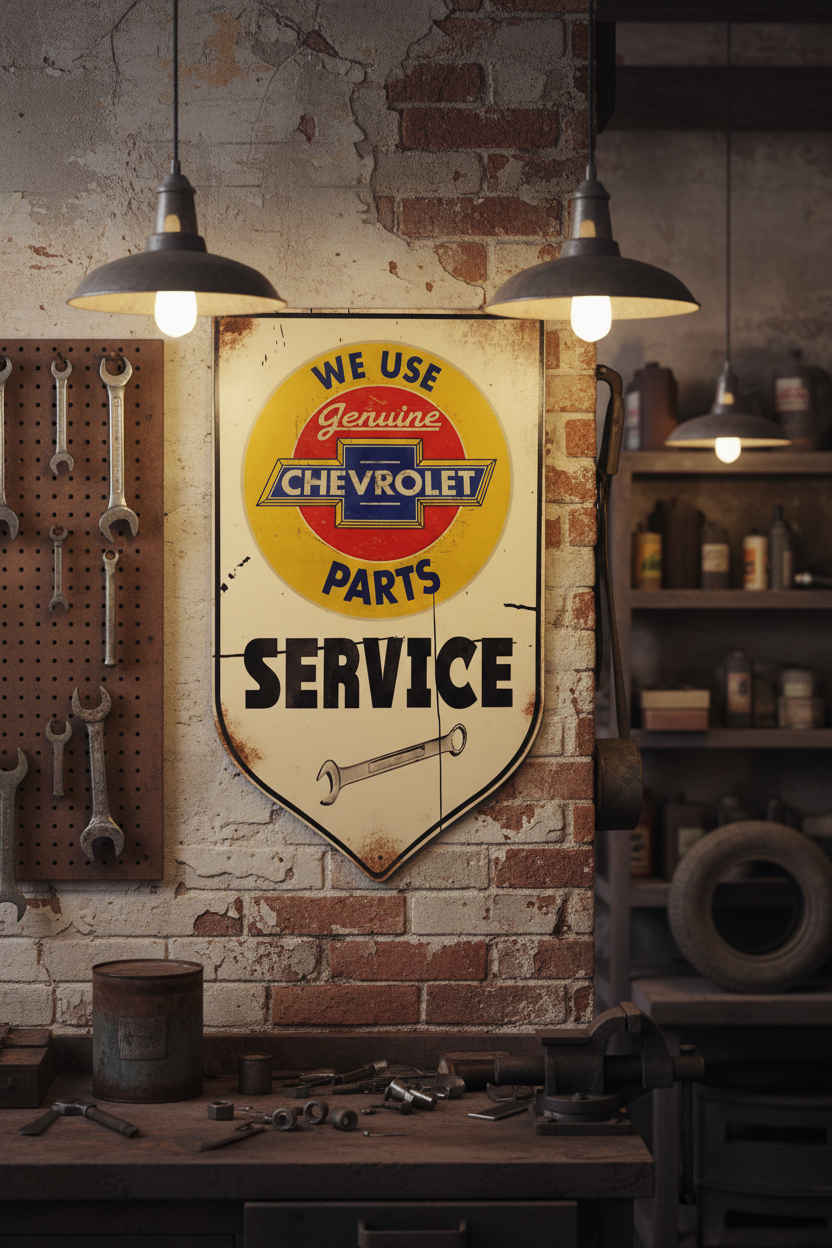 Chevrolet tin metal sign