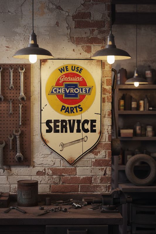 Chevrolet tin metal sign