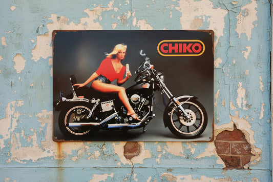 Chico Roll tin metal sign