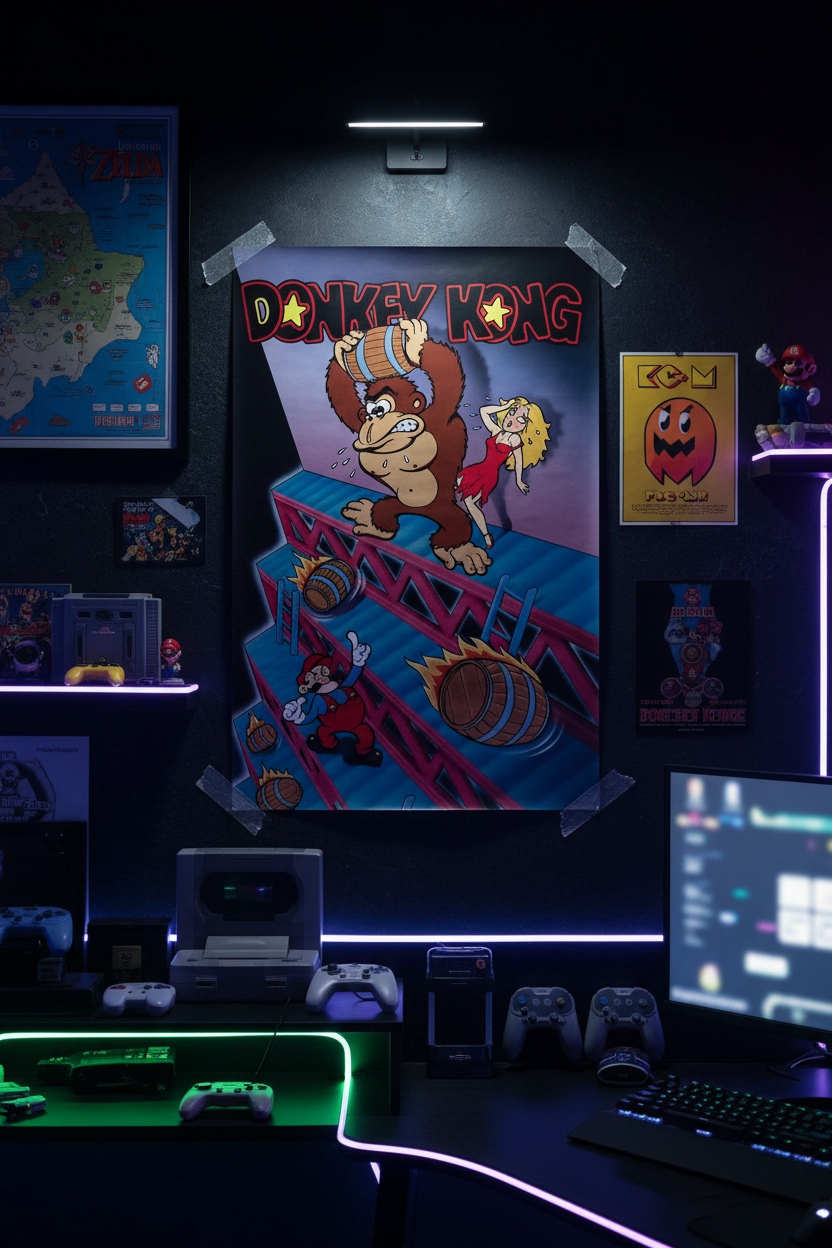 Donkey Kong Illustration Poster