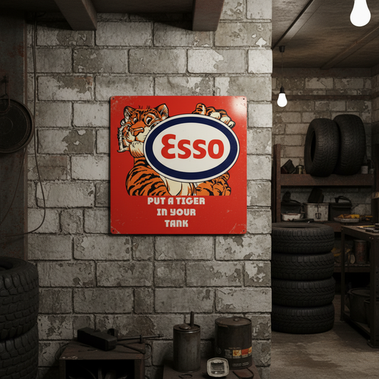 Esso Tiger Metal Sign