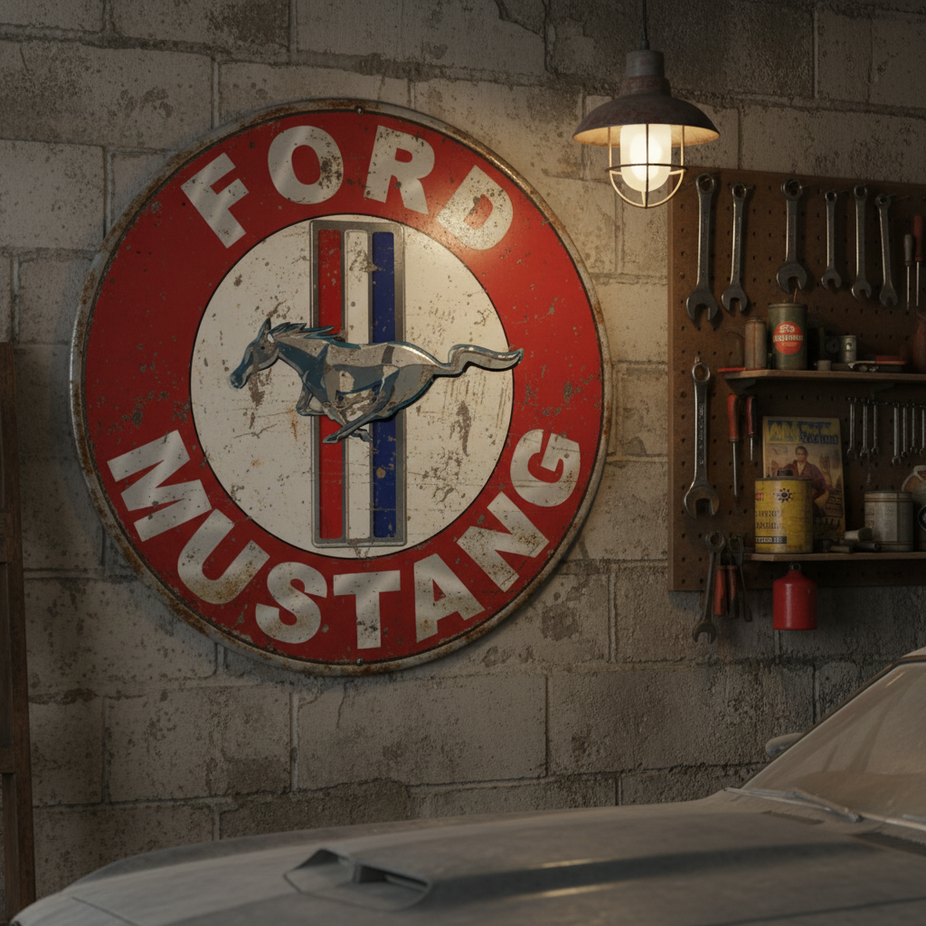 Ford Mustang Metal Sign
