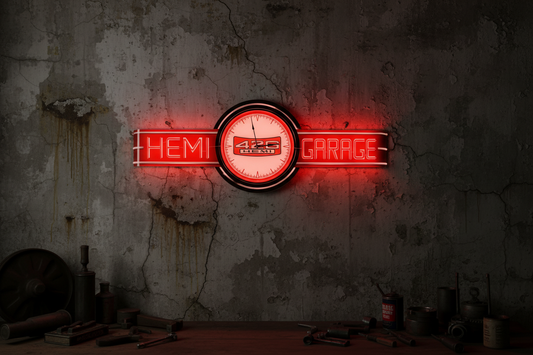 Retro Hemi LED Neon Clock