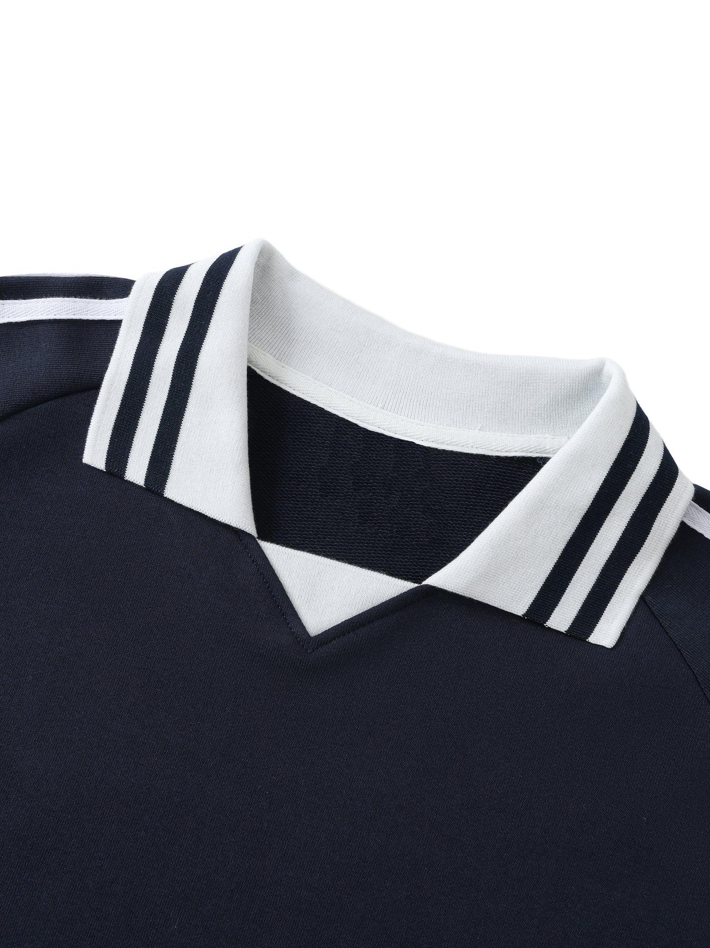 Old Skool Unisex Contrast Striped Lapel Collar Sweatshirt