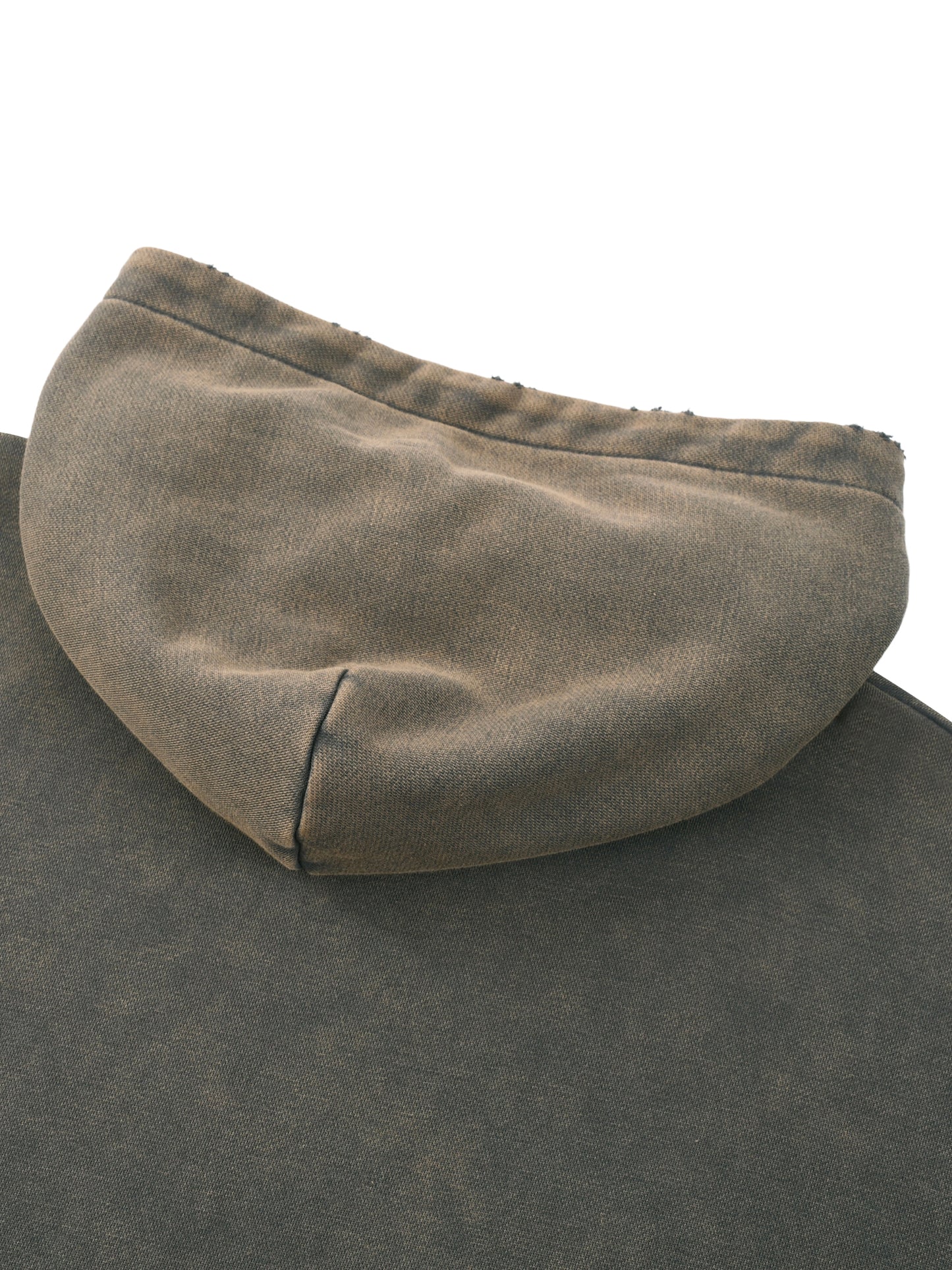 Old Skool Vintage Washed Frayed-Hem Hoodie