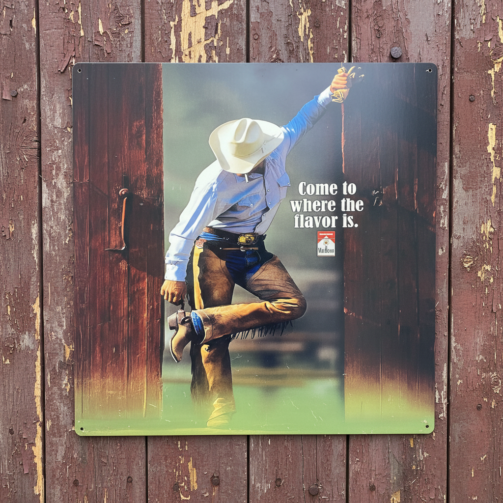 Marlboro Cowboy tin metal sign
