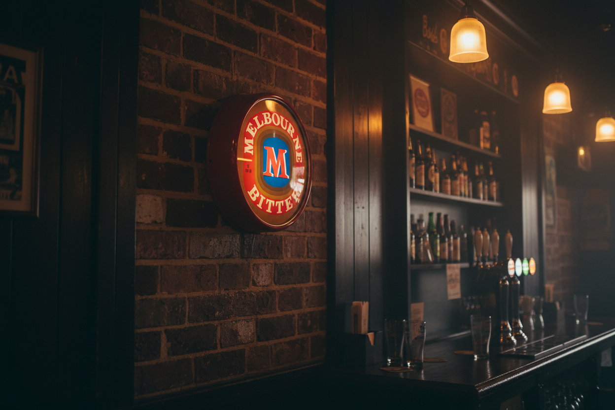 Plastic Wall Mount Vintage Retro Melbourne Bitter