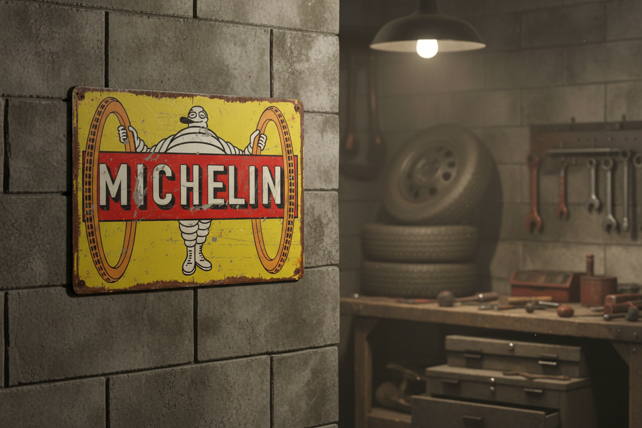 Michelin tin metal sign