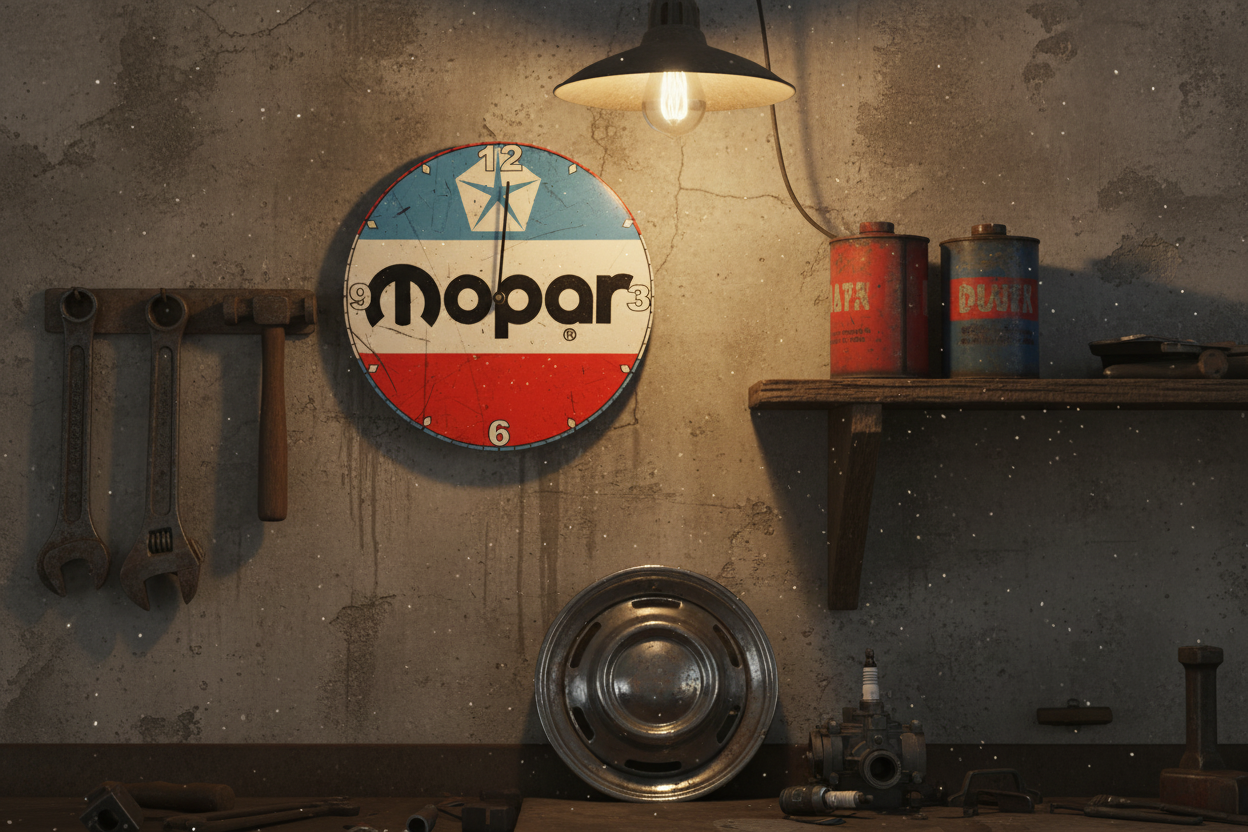 Mopar Retro Clock tin metal sign