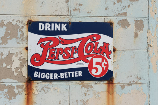 Pepsi Cola tin metal sign