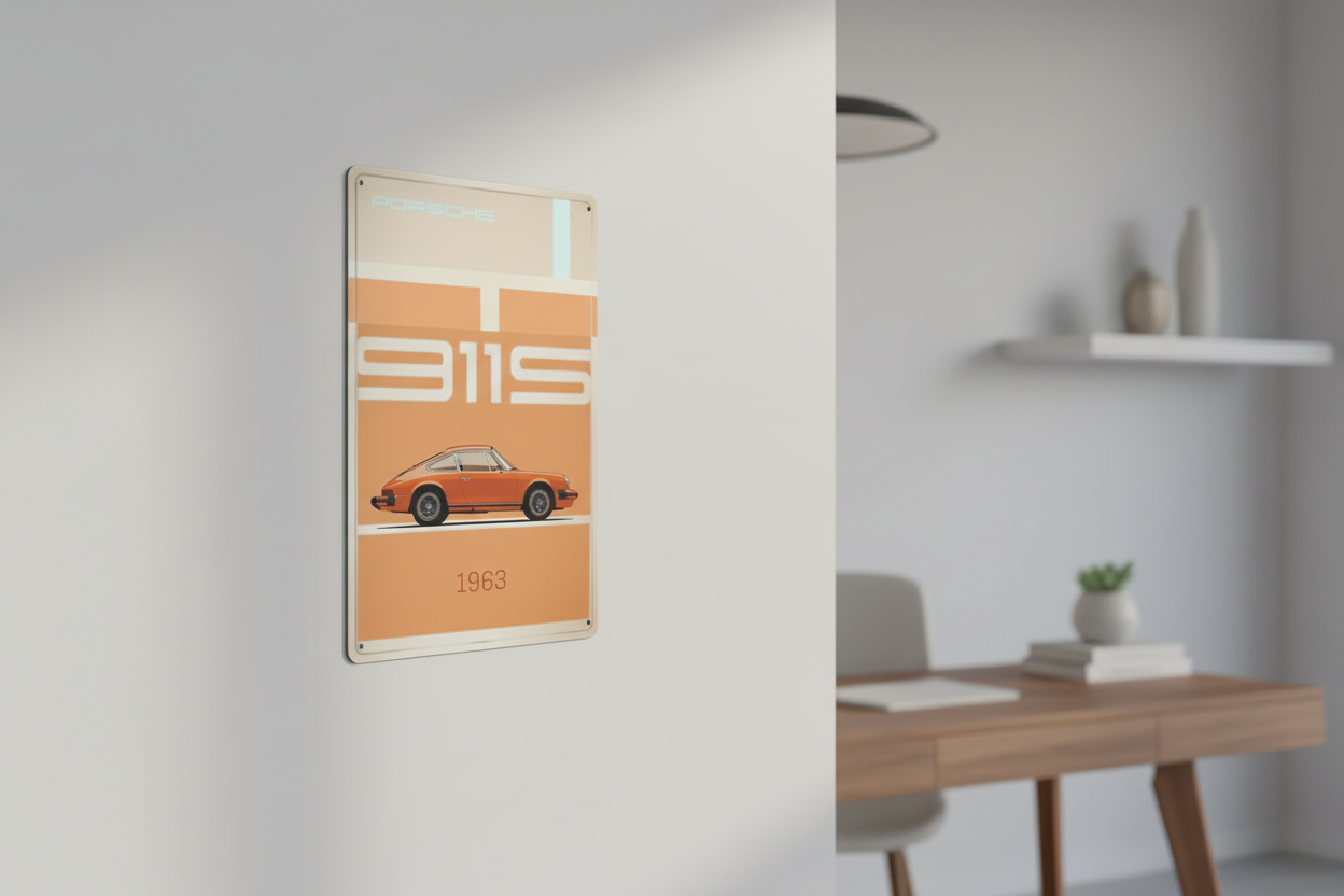 911S Porsche 1963 Metal Sign.