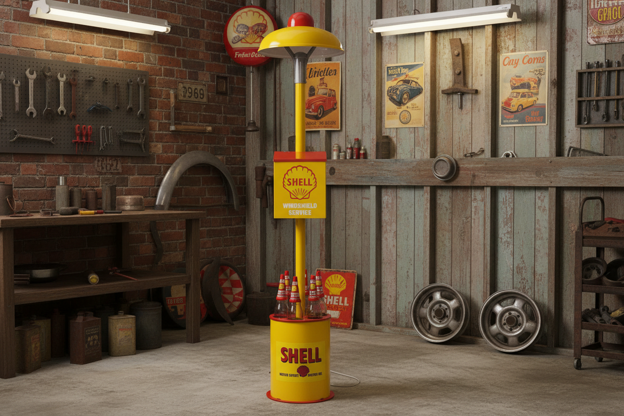Shell Island light, Oil Bottle, Windshield Washer Stand Illuminated