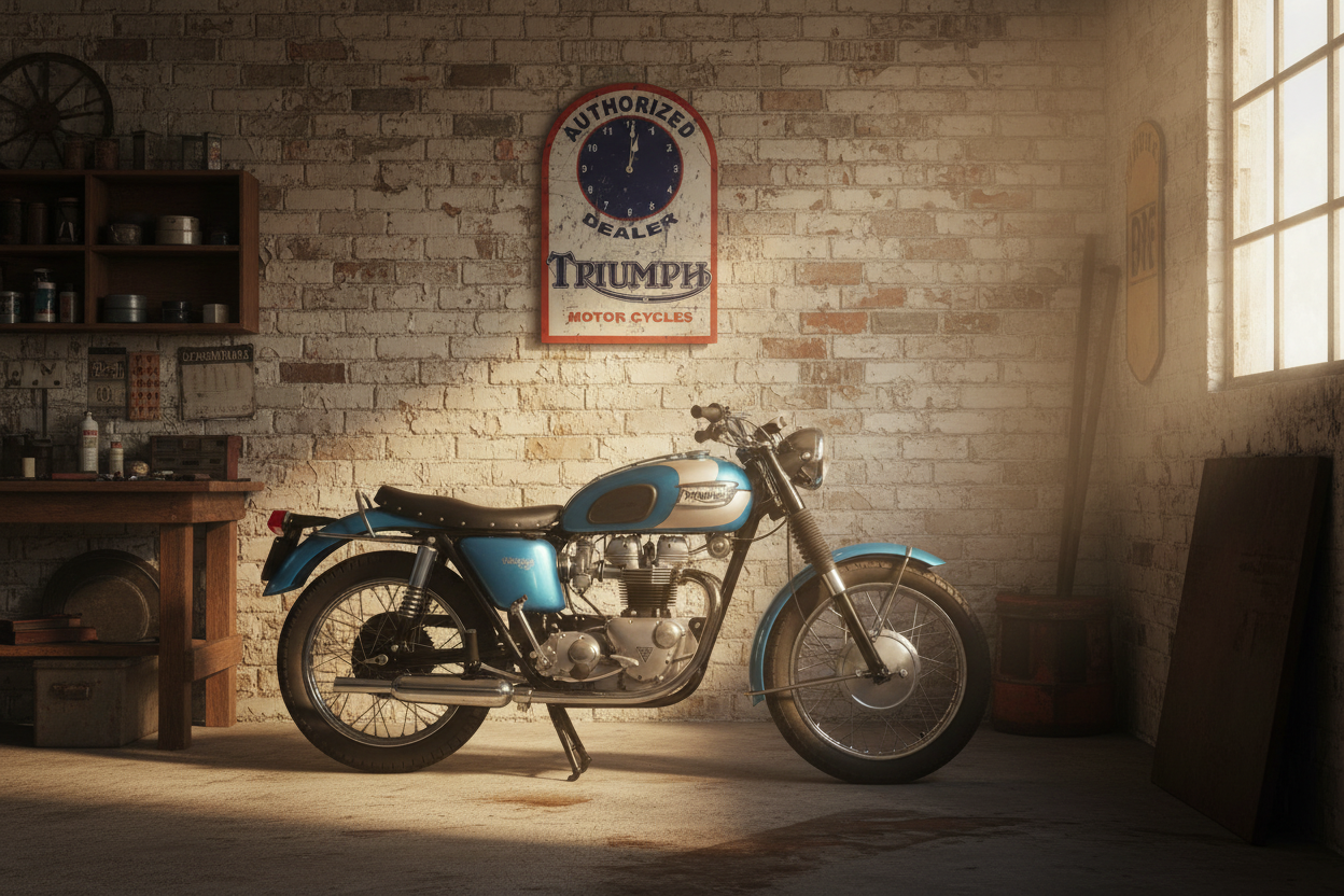 Triumph Retro Clock tin metal sign