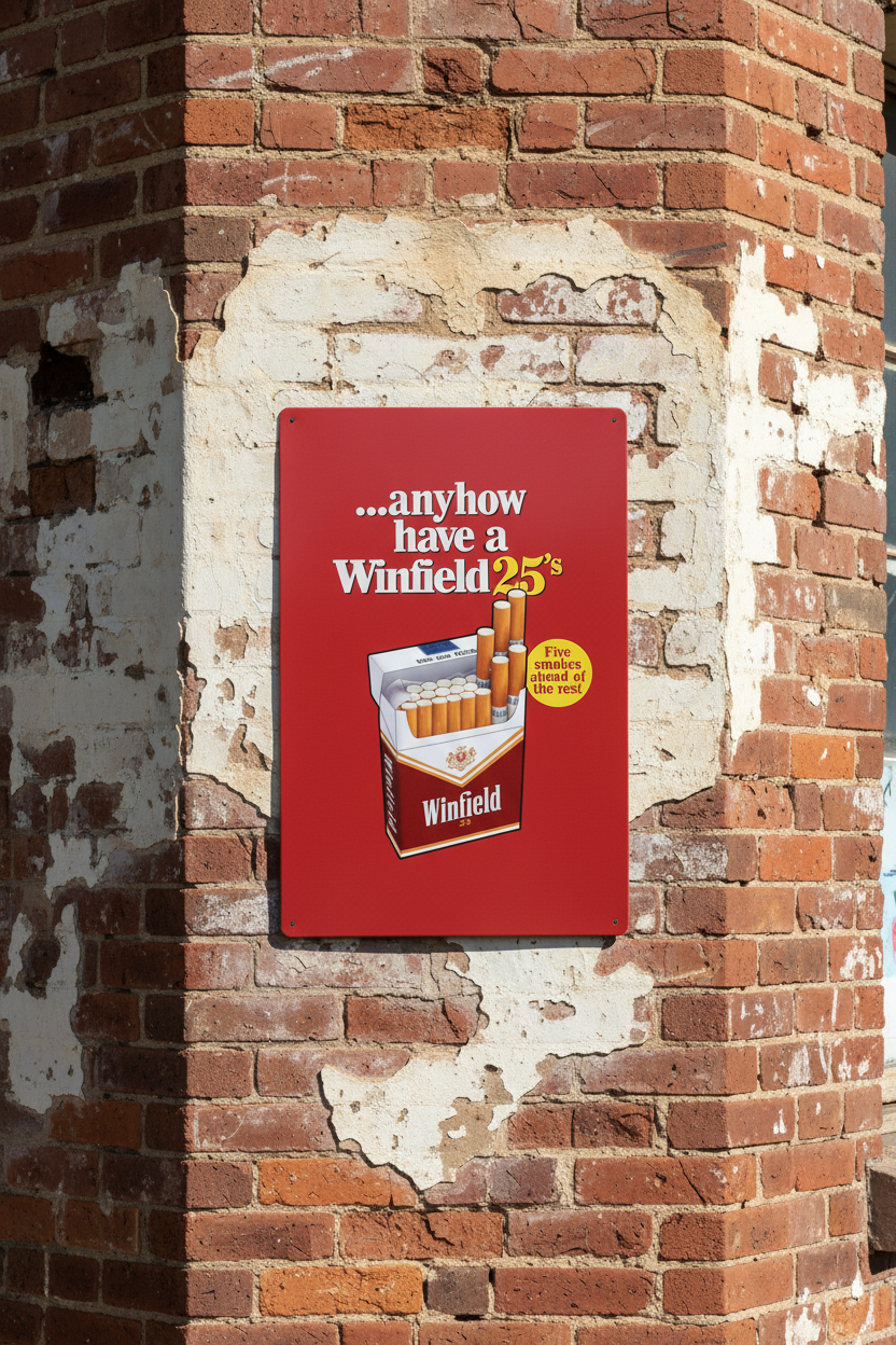 Anyhow have a Winfield 25's Red Metal Sign